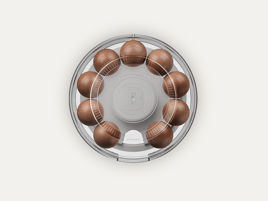 coffee b aufbewahrung Coffee-Ball Dispenser Weiss