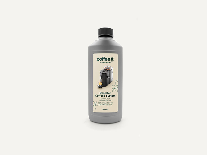 Eine gebrauchsfertige Flasche Entkalker für das CoffeeB System.